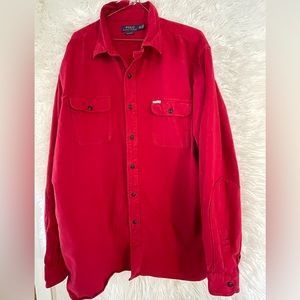 Polo Ralph Lauren Men’s Long Sleeve Button Down Cotton Flannel Work Shirt-XXL